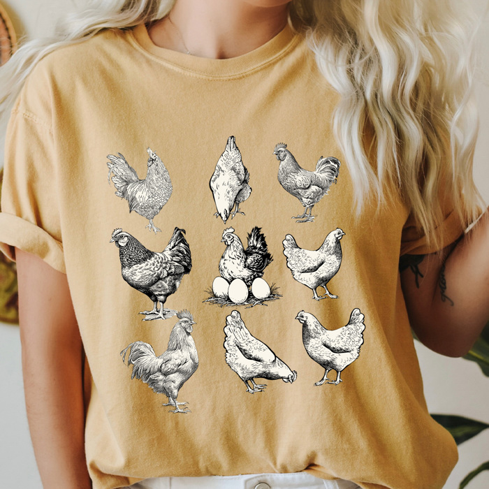 Chicken Gird Comfort Colors Tee, Farm Animal Shirt, Funny Chickens and Eggs Graphic Tee