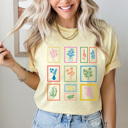 XL Butter Floral Frame Gallery Comfort Colors Tee, Flower Art Shirt, Picture Frames Botanical Tee