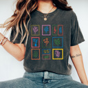 Small Pepper Floral Frame Gallery Comfort Colors Tee, Flower Art Shirt, Picture Frames Botanical Tee