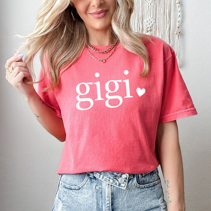 Mom Heart Comfort Colors Tee, Mother's Day Shirt, Abuela, Auntie, Gigi, Grammy, Grandma, Mama, Mimi, Mom, Mommy, Nana, Nany, Oma, Wifey