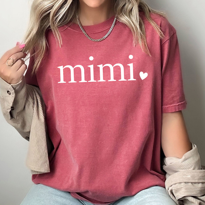 Mom Heart Comfort Colors Tee, Mother's Day Shirt, Abuela, Auntie, Gigi, Grammy, Grandma, Mama, Mimi, Mom, Mommy, Nana, Nany, Oma, Wifey