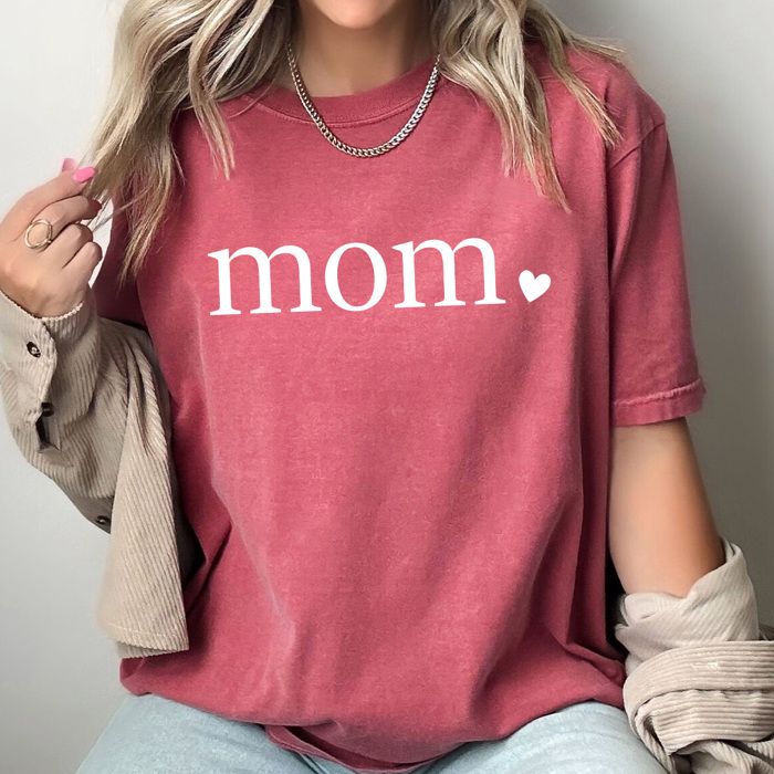 Mom Heart Comfort Colors Tee, Mother's Day Shirt, Abuela, Auntie, Gigi, Grammy, Grandma, Mama, Mimi, Mom, Mommy, Nana, Nany, Oma, Wifey