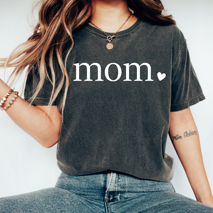 Mom Heart Comfort Colors Tee, Mother's Day Shirt, Abuela, Auntie, Gigi, Grammy, Grandma, Mama, Mimi, Mom, Mommy, Nana, Nany, Oma, Wifey