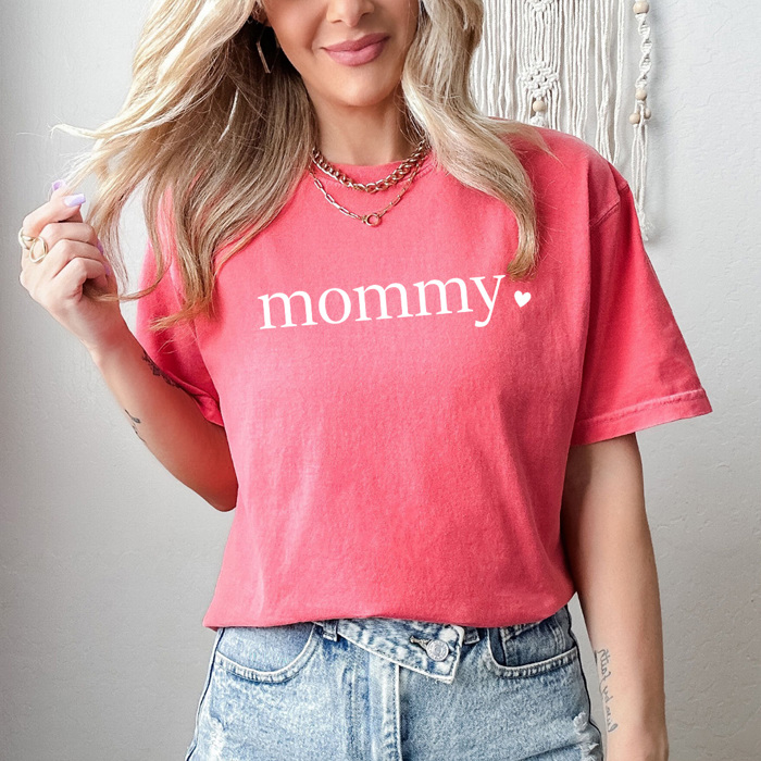 Mom Heart Comfort Colors Tee, Mother's Day Shirt, Abuela, Auntie, Gigi, Grammy, Grandma, Mama, Mimi, Mom, Mommy, Nana, Nany, Oma, Wifey