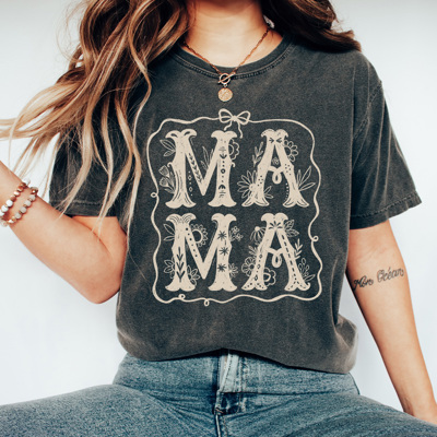 Mama Floral Western Comfort Colors Tee, Mothers Day Shirt, Mom Life Tee