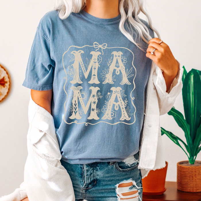 Mama Floral Western Comfort Colors Tee, Mothers Day Shirt, Mom Life Tee