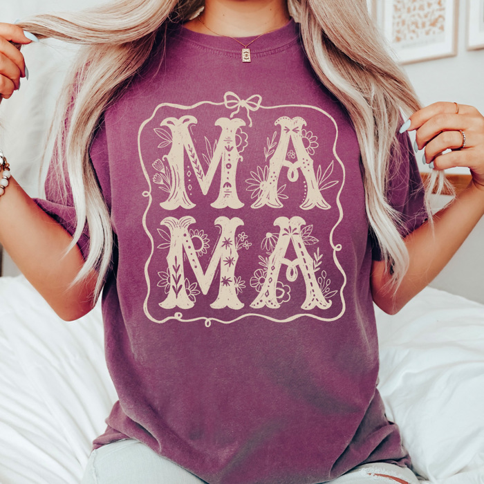 Mama Floral Western Comfort Colors Tee, Mothers Day Shirt, Mom Life Tee