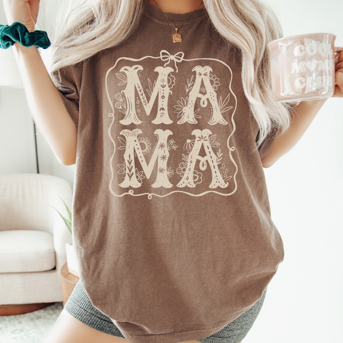 Mama Floral Western Comfort Colors Tee, Mothers Day Shirt, Mom Life Tee