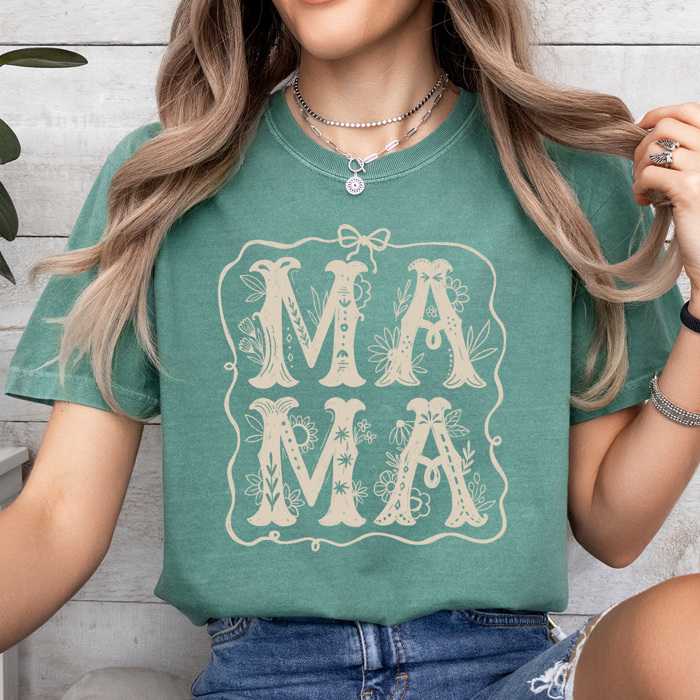 Mama Floral Western Comfort Colors Tee, Mothers Day Shirt, Mom Life Tee