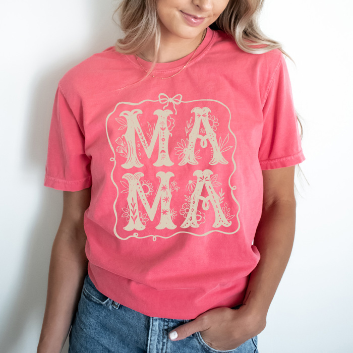 Mama Floral Western Comfort Colors Tee, Mothers Day Shirt, Mom Life Tee