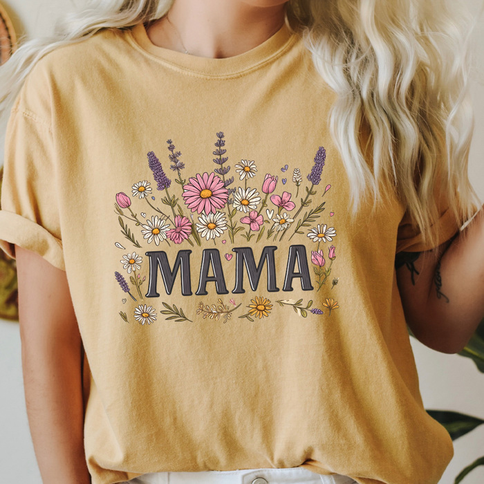 Mama Flower Garden Comfort Colors Tee, Floral Mom Shirt, Spring Garden Tee