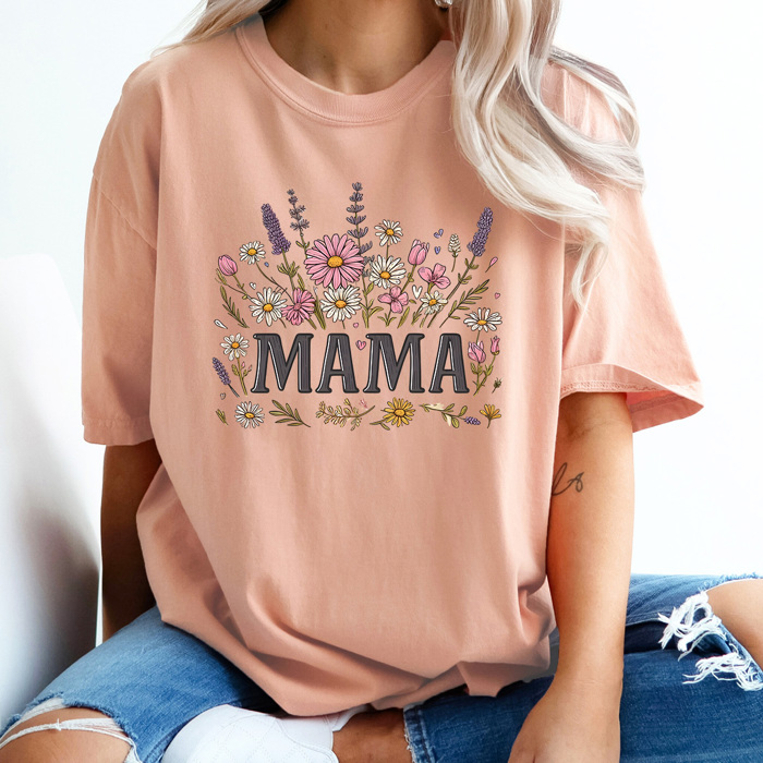 Mama Flower Garden Comfort Colors Tee, Floral Mom Shirt, Spring Garden Tee