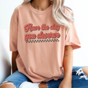 XL Peachy Have The Day You Deserve Comfort Colors Tee, Good Day Shirt, Checkered Tee