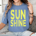 Small Blue Jean Sunshine Neon Summer Comfort Colors Tee, Sun Beach Shirt, Summer Sunshine Tee