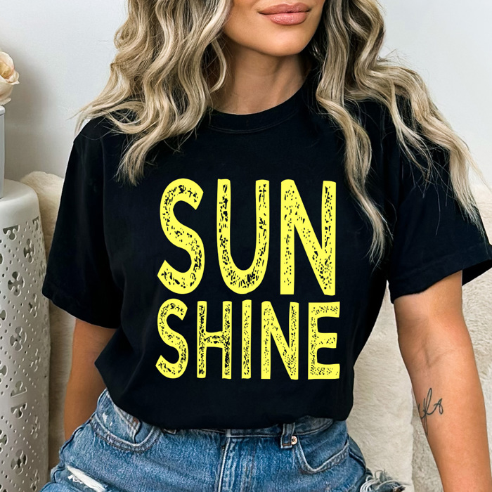 Sunshine Neon Summer Comfort Colors Tee, Sun Beach Shirt, Summer Sunshine Tee