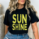 XL Black Sunshine Neon Summer Comfort Colors Tee, Sun Beach Shirt, Summer Sunshine Tee
