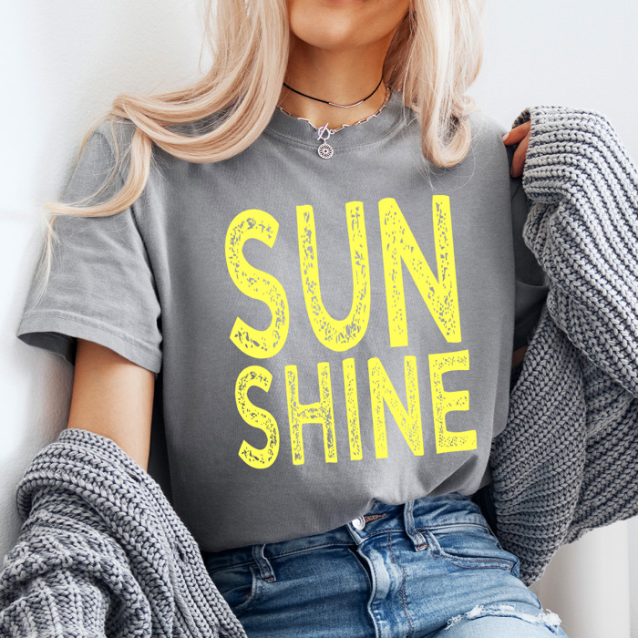 Sunshine Neon Summer Comfort Colors Tee, Sun Beach Shirt, Summer Sunshine Tee