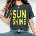 Small Pepper Sunshine Neon Summer Comfort Colors Tee, Sun Beach Shirt, Summer Sunshine Tee