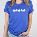 Large Royal Blue Daisy Flower Basic Graphic Tee, Dainty Flower Shirt, Floral Printed Shirt 