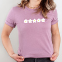 Medium Plum Daisy Flower Basic Graphic Tee, Dainty Flower Shirt, Floral Printed Shirt 