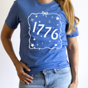 XL Royal Blue 1776 Ribbon Patriotic Graphic Tee, 4th Of July Shirt, American Tee