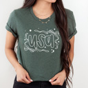  USA Dainty Bow Graphic Tee, Stars And Bow Shirt, Patriotic Printed Tee, 4th Of July Tee