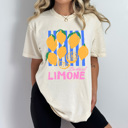 Large Ivory La Vita Al Limone Comfort Colors Tee, Summer Lemon Printed Tee, Zesty Lemon Shirt