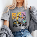 Large Gray Bruh We Back Teacher Comfort Colors Tee, Back To School Printed Tee, Teacher Funny Duck Shirt