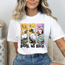 Large White Bruh We Back Teacher Comfort Colors Tee, Back To School Printed Tee, Teacher Funny Duck Shirt
