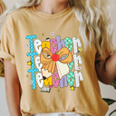 Large Mustard Preppy Teacher Stacked Pencil Bow Comfort Colors Tee, Back To School Teacher Printed Tee, School Time Shirt
