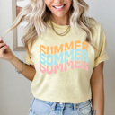 XL Butter Summer Stacked Comfort Colors Tee, Summer Fun Printed Tee, Colorful Summer Shirt