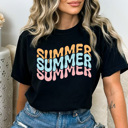  Summer Stacked Comfort Colors Tee, Summer Fun Printed Tee, Colorful Summer Shirt