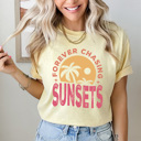 XL Butter Forever Chasing Sunsets Comfort Colors Tee, Summer Beach Printed Tee, Sunset Summer Tee