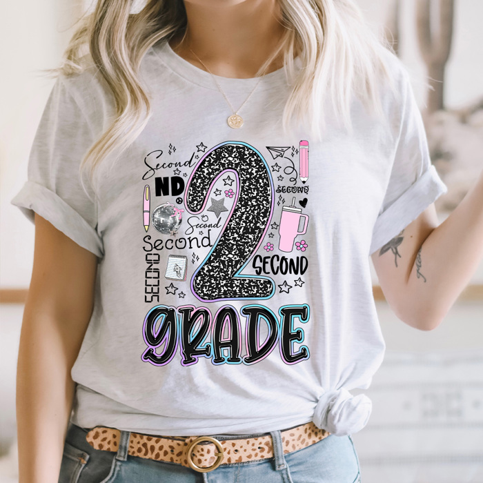 Composition Notebook Grade Teacher Graphic Tee, Back To School Teach Printed Tee, Grade School Shirt