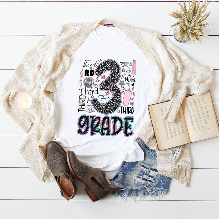 Composition Notebook Grade Teacher Graphic Tee, Back To School Teach Printed Tee, Grade School Shirt