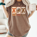 XXL Espresso Touch Down Season Comfort Colors Tee, Bows And Football Printed Tee, Fall Football Season Shirt