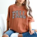 Small Yam Fall Checkered Comfort Colors Tee, Fall Trendy Printed Tee, Checkered Shirt 