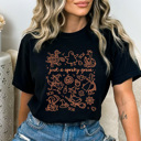 Medium Black Just A Spooky Goose Comfort Colors Tee, Halloween Goose Printed Tee, Spooky Halloween Shirt