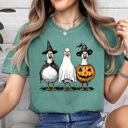  Halloween Costume Geese Comfort Colors Tee, Spooky Goose Printed Tee, Halloween Funny Tee 