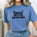 Small Blue Jean Kiss Cam Karma Comfort Colors Tee, Funny Viral Kiss Cam Meme Printed Tee, Karma Cat Shirt 