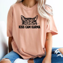 Medium Peachy Kiss Cam Karma Comfort Colors Tee, Funny Viral Kiss Cam Meme Printed Tee, Karma Cat Shirt 