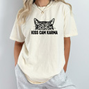  Kiss Cam Karma Comfort Colors Tee, Funny Viral Kiss Cam Meme Printed Tee, Karma Cat Shirt 