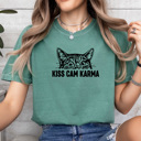  Kiss Cam Karma Comfort Colors Tee, Funny Viral Kiss Cam Meme Printed Tee, Karma Cat Shirt 