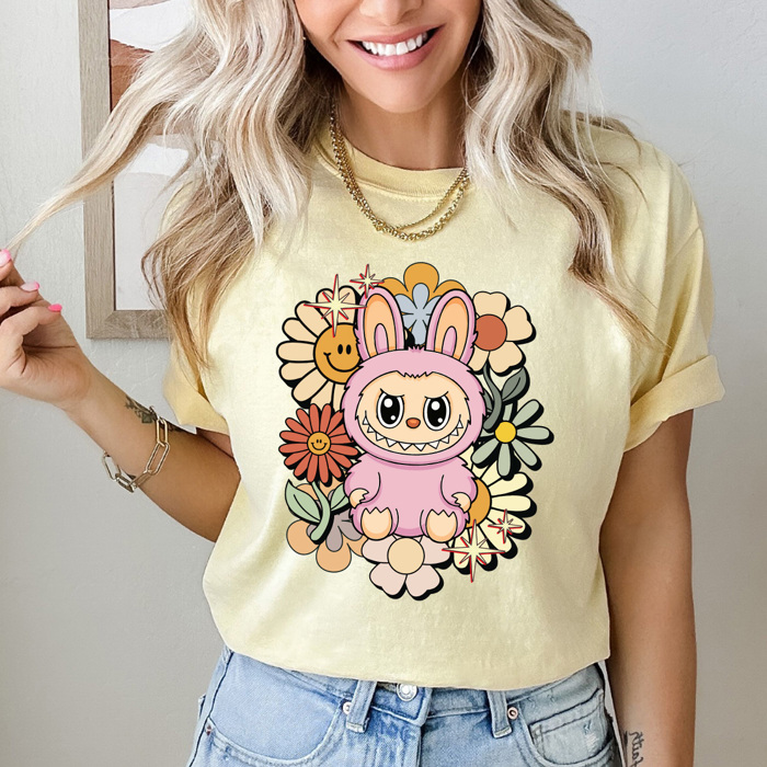Little Monsters Floral Comfort Colors Tee, Bubu Flowers Printed Tee, Furry Friend Tee
