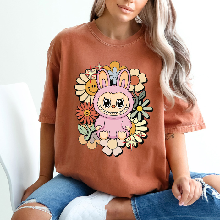 Little Monsters Floral Comfort Colors Tee, Bubu Flowers Printed Tee, Furry Friend Tee