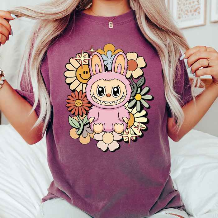 Little Monsters Floral Comfort Colors Tee, Bubu Flowers Printed Tee, Furry Friend Tee