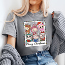 Large Gray Little Monsters Christmas Polaroid Comfort Colors Tee, Furry Bubu Holiday Printed Tee, Trendy Christmas Toy Shirt   
