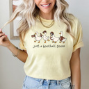 XL Butter Just A Football Goose Comfort Colors Tee, Silly Goose Printed Tee, Game Day Football Goose 