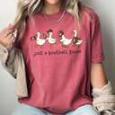  Just A Football Goose Comfort Colors Tee, Silly Goose Printed Tee, Game Day Football Goose 
