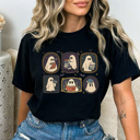  Spooky Ghost Gallery Wall Comfort Colors Tee, Haunted Picture Frames Printed Tee, Halloween Ghost Shirt